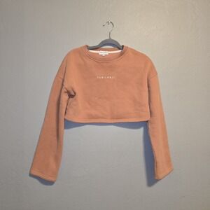 Jubilee Burnt Orange Cropped Sweatshirt Athleisure Streetwear Lounge Womens Sz S